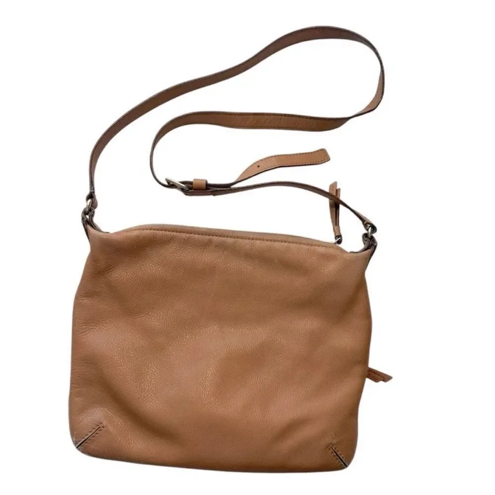 Vintage Kate Spade Tan Pebbled Leather Crossbody Bag